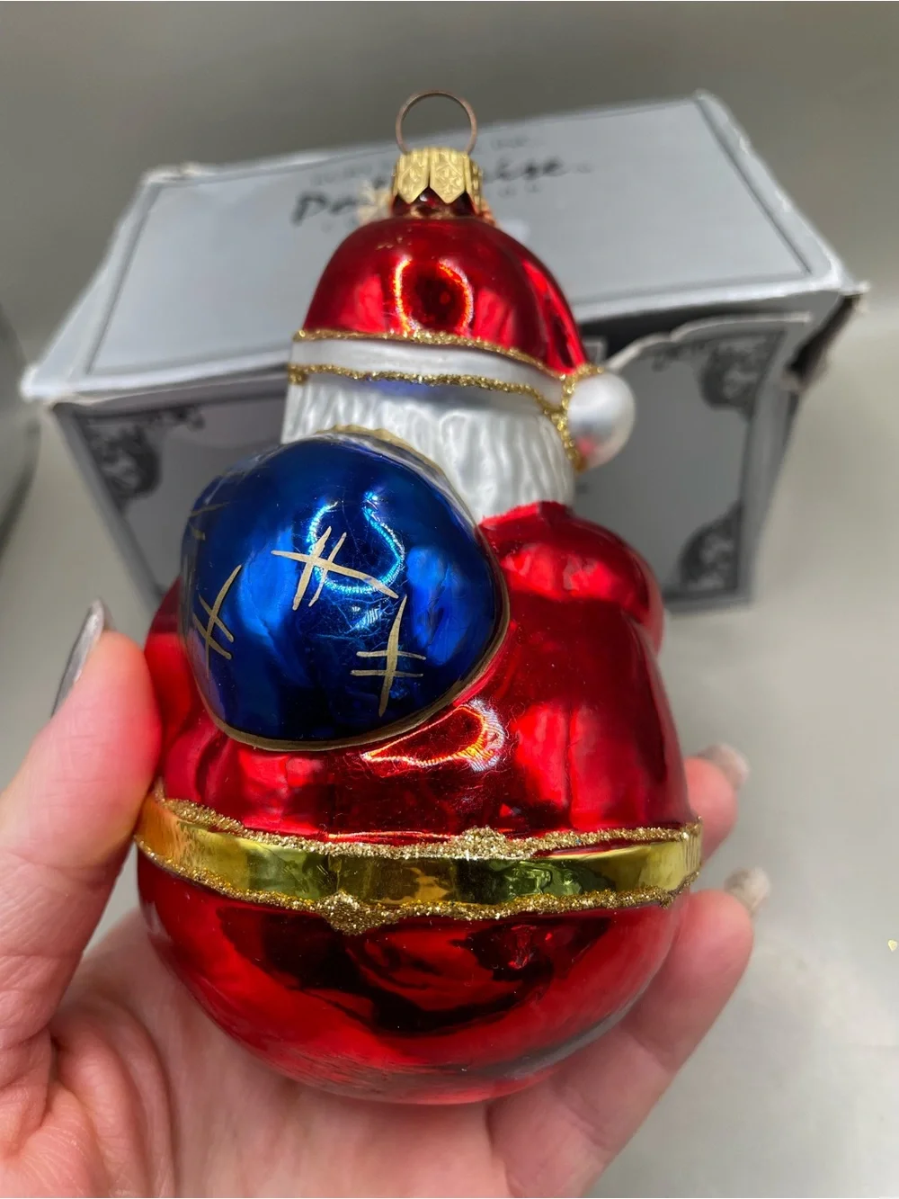 VTG READ Kurt Adler Polonaise Santa Christmas Ornament Komozja Poland Glass BOX